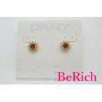 DKNY ダナ キャラン ニューヨーク ラインストーン 付 花 フラワー デザイン スタッド ピアス ジュエリー アクセサリー【中古】sh1243