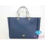 美品 サマンサ タバサ Samantha Thavasa 2way ハンドバッグ ブルー シュリンク ナイロン 合成 皮革 ロゴ ほぼ 未使用 【中古】sh1639