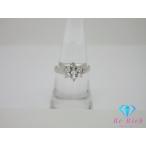 Pt900 プラチナ ダイヤモンド 0.50ct 付 花 フラワー モチーフ デザイン リング 指輪 15号 メレ ジュエリー【中古】th12006