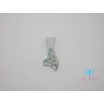 K18 WG パライバ トルマリン 0.05ct ダイヤモンド 0.09ct 付 デザイン ペンダント トップ ヘッド 鑑別書18金【中古】【送料無料】 th12538
