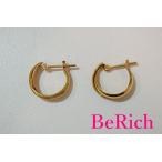 Yahoo! Yahoo!ショッピング(ヤフー ショッピング)K18 YG デザイン フープ ピアス スナップ タイプ 梨地 750 イエロー ゴールド ジュエリー アクセサリー 【中古】th957