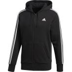 adidas アディダス M ESSENTIALS 3ストライプス スウェットフルジップパーカー （裏毛） BVC47 BLK/WHT