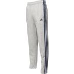 adidas アディダス M ESSENTIALS 3ストライプス スウェットテーパードパンツ （裏起毛） BWC97 Mグレイヘザー／カレッジネイビー