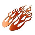  машина * для мотоцикла огненный узор разрезные наклейки f Ray msA левый и правый в комплекте матовый металлик orange 