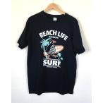 沖縄Tシャツ　BEACH LIFE　波乗りヤンバルクイナ　　ネイビー　