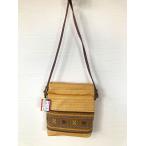 ポシェット 沖縄 ミンサー 織　 2ファスナー　浮き織り　バッグ　黄　