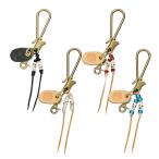 つりばりキーリング スカルタイプ 真鍮 黒・白・赤・青　キーホルダー キーチェーン ベルトクリップ バイカーズ ライダース メンズ ハンドメイド