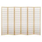 ショッピングパーテーション パーテーション ついたて 間仕切り 6連スクリーン ハイタイプ 障子 6面 障子スクリーン 破れにくい ナチュラル SES-7657NA