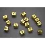 ビーズクラブ ロンデル メタルビーズ 金 キューブ型 アルファベット 「A」 7mm 1個 イニシャル ブレスレット 金具