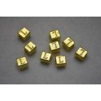 ビーズクラブ ロンデル メタルビーズ キューブ型 アルファベット 「L」 金 7mm 1個 イニシャル メタルビーズ ブレスレット