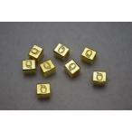 ビーズクラブ ロンデル メタルビーズ キューブ型 アルファベット 「Q」 金 7mm 1個 イニシャル メタルビーズ ブレスレット