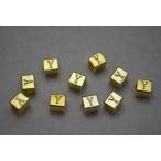 ビーズクラブ ロンデル メタルビーズ キューブ型 アルファベット 「Y」 金 7mm 1個 イニシャル メタルビーズ ブレスレット