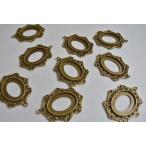 レジン枠 楕円 ハート４ デザイン 金古美 空枠 フレーム 46mm 1個 UVレジン パーツ ビーズクラブ