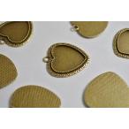 レジン ミール皿 ハート 金古美フレーム 35mm 1個 台座 フレーム メタルパーツ ビーズクラブ