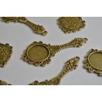 レジン ミール皿 手鏡 金古美フレーム 63mm 1個 台座 フレーム メタルパーツ ビーズクラブ