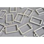 レジン枠 長方形 シンプル 古代銀 空枠 フレーム 34mm 1個 UVレジン パーツ ビーズクラブ