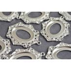 レジン枠 楕円 ハート４ デザイン 古代銀 空枠 フレーム 46mm 1個 UVレジン パーツ ビーズクラブ