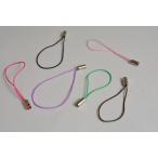 携帯ストラップベース 銀 6色アソート ミックス 7mm金具付 30本 ストラップ ビーズクラブ