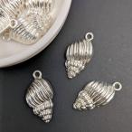 チャーム ハワイアン 巻貝 シルバー 25mm 10個セット ビーズクラブ