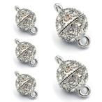 マグネット クラスプ ラインストーン シルバー 大 5個 13mm 銀色 留め金 ネックレス ブレスレット パーツ ハンドメイド ビーズクラブ