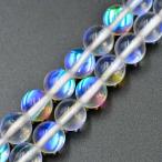 天然石 1連 アクアオーラ クリア ラウンド 8 mm ブレスレット パワーストーン ビーズクラブ