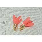 花びらタッセルチャームコーラルピン...