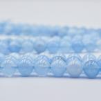 ビーズクラブ カルセドニー ブルー ラウンド 8mm 連売り 天然石 パワーストーン ブレスレット ネックレス ハンドメイド