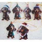 クリスマス オーナメント ダックス かわいい クリスマスツリー ペンダント 装飾 アクリル フラット ガーランド