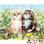 ぬりえ 数字 塗り絵 絵の具 フレームなし 筆 おまけ付き セット インテリア 絵画 ジグソーパズル 油絵風 r049