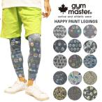 ショッピングレギンス gym master ジムマスター ハッピーペイント　レギンス　スパッツ アウトドア キャンプ フェス メンズ レディース 総柄 G857354A メール便対応