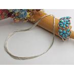  Navajo Native SilverStreams(neitib. серебряный Stream z) 04-NSS-1045 ( старый 04-0091) жидкий серебряный * колье 10 полосный 45cm