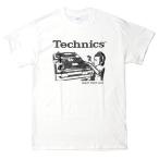 [Lサイズ]Technics （テクニクス） ターンテーブル ヴィンテージデザイン Tシャツ #1 ホワイト