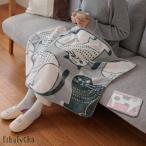ひざ掛け 100×70 暖かい２重仕立て fikalycka ネコ フランネル ブランケット 猫 北欧 冬 メール便可