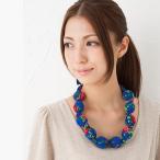 ポーランド フォークアート柄 布包みネックレス ブルー 爆買