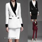 選べる2タイプ テーラードジャケットスーツ タイトスカート パンツタイプ テーラードジャケット 膝丈スカート クロップドパンツ 細身パンツ ストレートパンツ