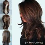 ウィッグ ロング 前髪 フルウィッグ かつら レディース 女性 wig 女装 ナチュラル グラデーション ハイライト ブラウン ネット付