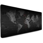 Cisicoマウスパッド大型 ゲーム向け ゲーミングマウスパッドを広く操作できる デスクパッド 世界地図で印刷 黒いエッジ（90cm×40c