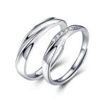 JUDYの秘密＜愛の言葉＞ペアリング カップル リング スワロフスキージルコニア 純銀製指輪 レディースリング メンズリング キラキラ 結婚指輪 婚約