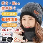 スノーボード スノボ  ニット帽 ネックウォーマー 2点セット  帽子 防寒  裏起毛 フリース  暖かい  ニットキャップ アウトドア  メンズ レディース 男女兼用