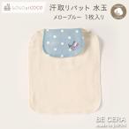 背中 汗取りパット 1枚入り 水玉 ブルー LOLO et COCO 4重ガーゼ オーガニック 超長綿 吸水加工 ベビー用品 出産祝い おしゃれ かわいい 日本製 女の子 男の子