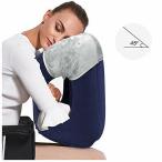 飛行機 まくら エアーピロー トラベルピロー エアー抱き枕 空気枕 旅行用ピロー 収納ポーチ付き 持ち運び便