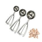 Liunz 3セットアイスクリームディッシャーアイスクリームスプーンステンレス製清潔便利イズ ３つのサイズ キ