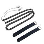 DFsucces 釣り竿 尻手ベルト ロープ付き スパイラルコード 竿の落下防止 釣り道具 300cm 2個セット (