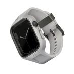 UNIQ Apple Watch バンド 一体型 45mm 44mm Series 9/8/7/6/SE/5/4対応 耐衝撃 アウトドア タフネス シリコン 防