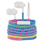 URIZONSカラー編み糸3.5 mmイヤホン有線-有線イヤホン入耳式巻取り防止汚れ防止子供子供向け3.5 MM