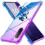 Xperia 10 III ケース Xperia 10 iii lite ケース リング 透明 TPU グラデーション色 XQ-BT44 SOG04 SO-52B ケース