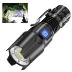 充電式ミニ懐中電灯高輝度 戦術無段階調光 LED 懐中電灯 20000 ルーメン XHP50 超高輝度小型フラッ