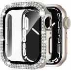 ショッピングアップルウォッチ カバー Adepoy コンパチブル Apple Watch ケース 45mm キラキラ アップルウォッチカバー Series 9/8/7 保護フィル