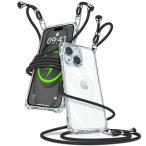 iPhone 15 用 ケース クリア ショルダー MagSafe対応 iPhone15 スマホケース 携帯ストラップ マグセーフ