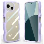 AQUOS R9/R10 ケース SH-51F/SH-51E カバー クリア 波状フレーム グーグル 耐衝撃 うねうね 女性用 女子